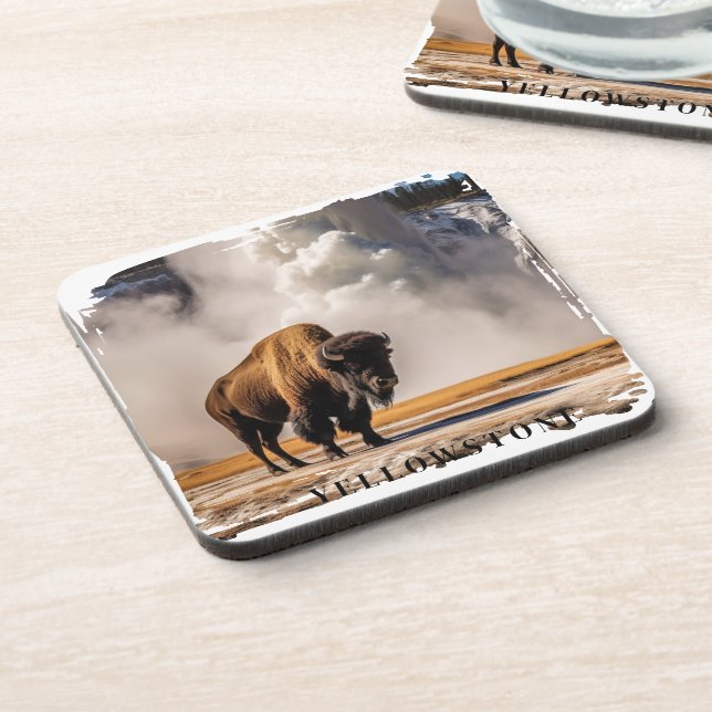 Posavasos Yellowstone Geyser Bison Bebida Coaster (Lado Izquierdo)