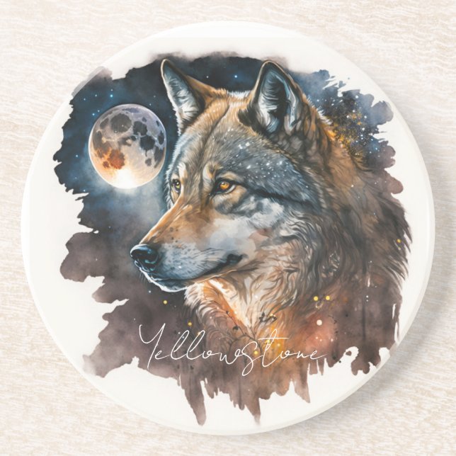 Posavasos Yellowstone Sandstone Coaster Wolf (Frente)