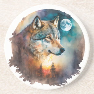 Posavasos Yellowstone Sandstone Coaster Wolf