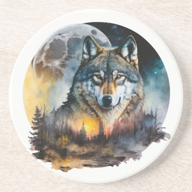 Posavasos Yellowstone Sandstone Coaster Wolf (Frente)