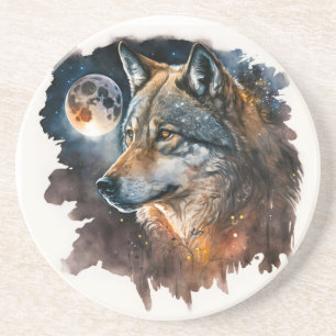 Posavasos Yellowstone Sandstone Coaster Wolf