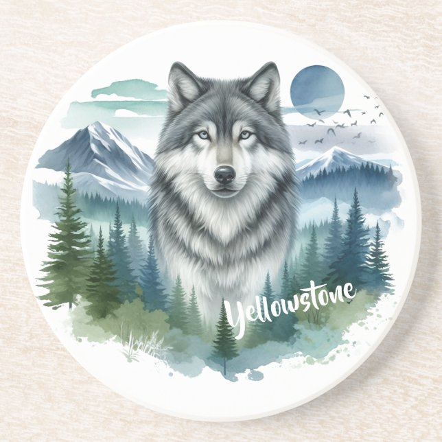 Posavasos Yellowstone Wolf (Frente)