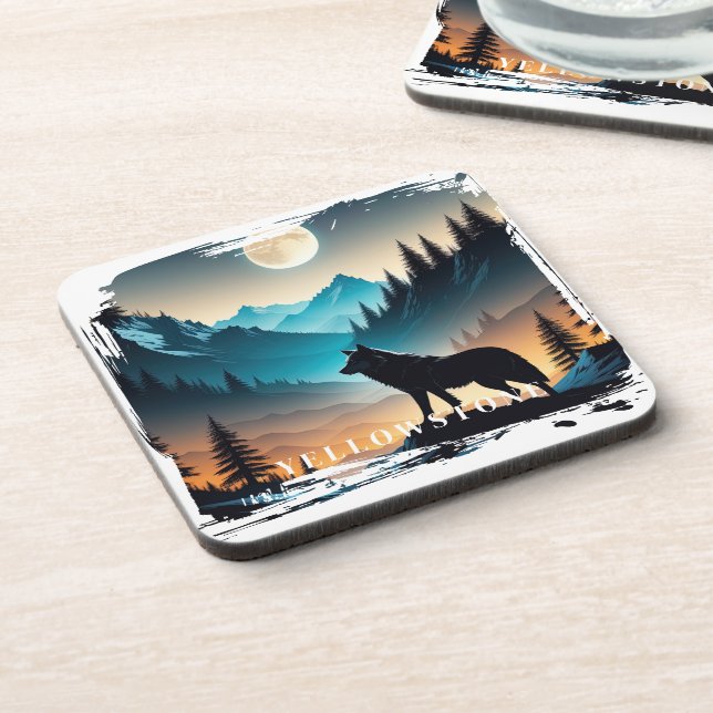 Posavasos Yellowstone Wolf Bebife Coaster (Lado Izquierdo)