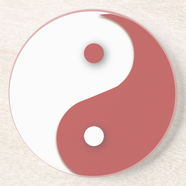 Posavasos Yin y Yang Rojo y Blanco (Frente)