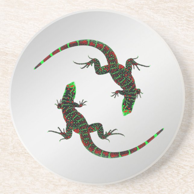 Posavasos Yin Yang Lizards Silver (Frente)