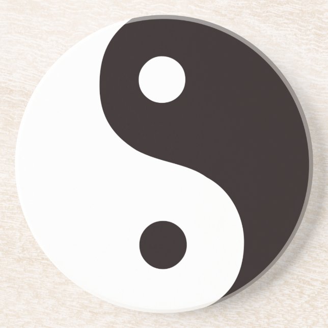 Posavasos Yin-Yang-Negro/blanco (Frente)