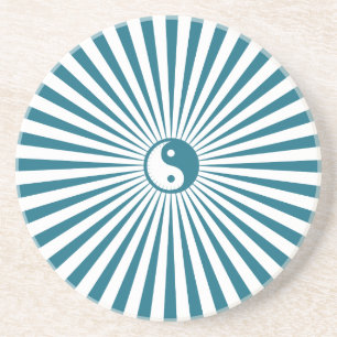 Posavasos Yin-Yang Sun Wheel-Blue/White