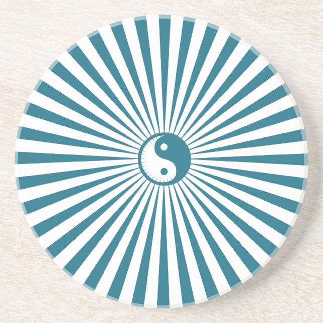 Posavasos Yin-Yang Sun Wheel-Blue/White (Frente)