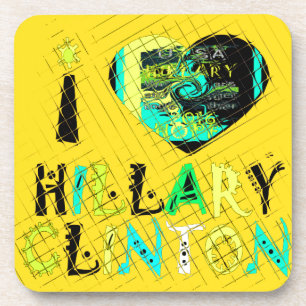 Posavasos Yo corazón a Hillary Clinton: Arte de expresión de