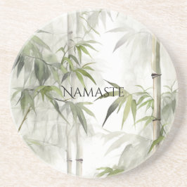 Posavasos Yoga de Mindfulness de Bambú Verde
