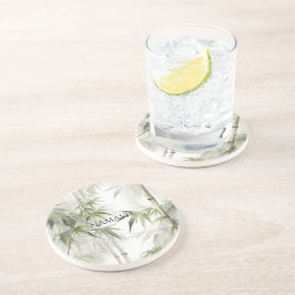 Posavasos Yoga de Mindfulness de Bambú Verde
