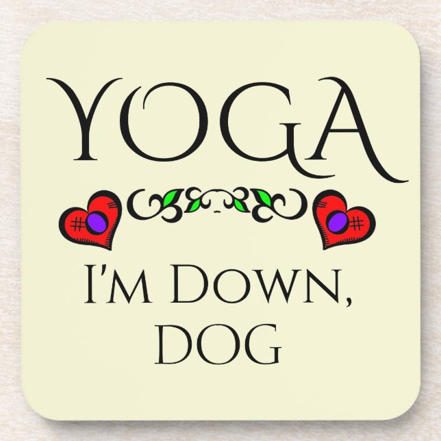 Posavasos Yoga estoy caído, serpiente de bebidas de perro (Frente)