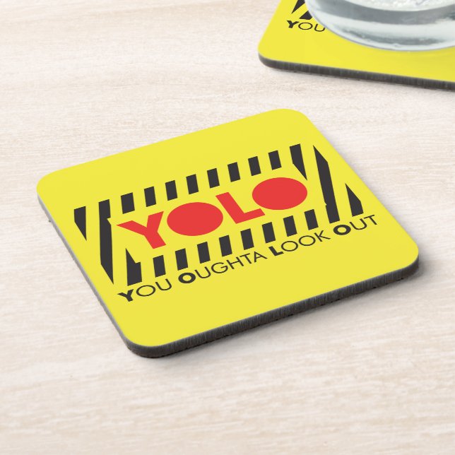 Posavasos YOLO con la precaución roja (Lado Izquierdo)