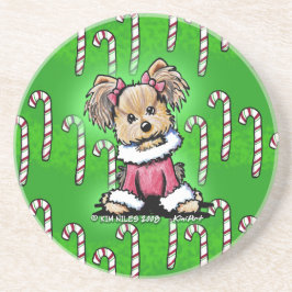 Posavasos Yorkie Candy Cane Cutie Coaster II