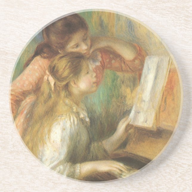 Posavasos Young Girls at Piano by Pierre Renoir (Frente)