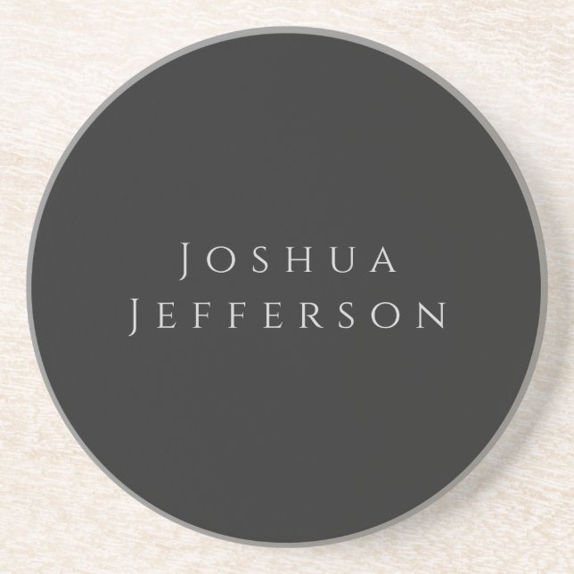 Posavasos Your Name Professional Creative Plain Black Grey (Frente)