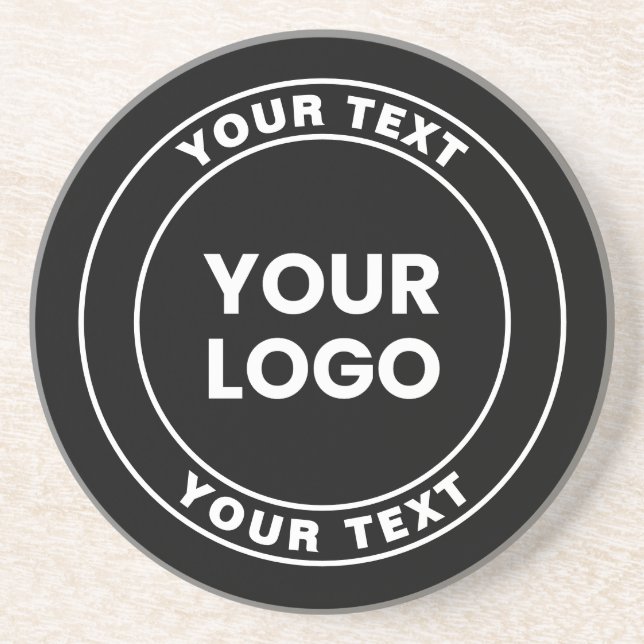 Posavasos Your Uploaded Logo + Bold Circular Text  (Frente)