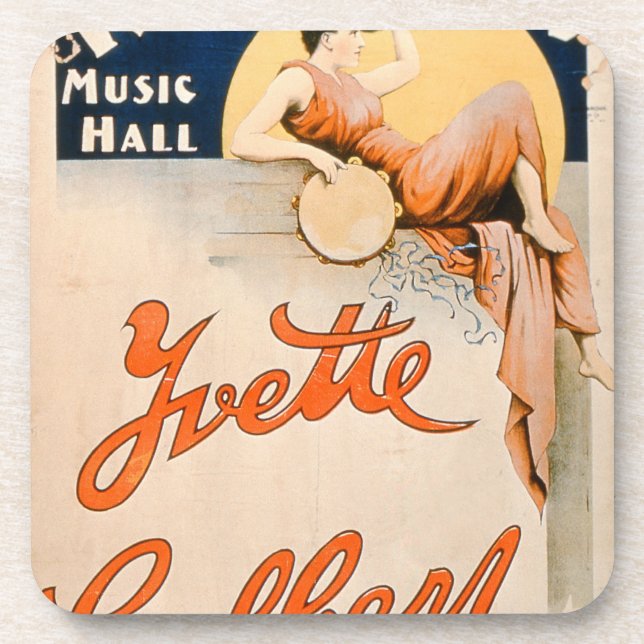 Posavasos 'Yvette Guilbert (c.1869-1944) en Koster y Bial (Frente)