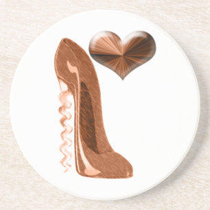 Posavasos Zapato y corazón de cobre Coas del estilete del