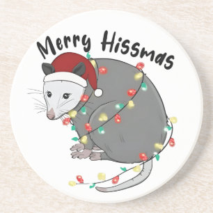Posavasos Zarigüeya Come Luces de Navidad Basura Feliz Hissm