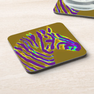 Posavasos Zebra Art Purple Stripes