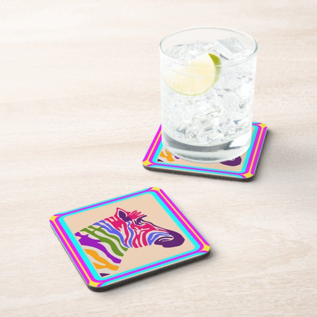 Posavasos Zebra Bebida Coaster (Lado Derecho)
