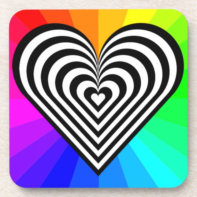 POSAVASOS ZEBRA HEART RAINBOW PATTERN (Frente)