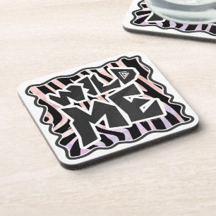 Posavasos Zebra negra y rosa salvaje de mí