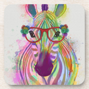 Posavasos Zebra Rainbow Splash
