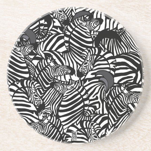 Posavasos Zebra Sandstone Coaster 2 (Frente)