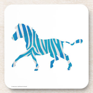 Posavasos Zebra Silhouette azul y blanco