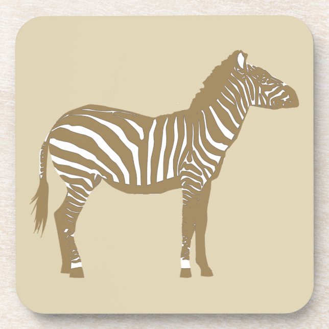Posavasos Zebra - Taupe Tan y Blanco (Frente)