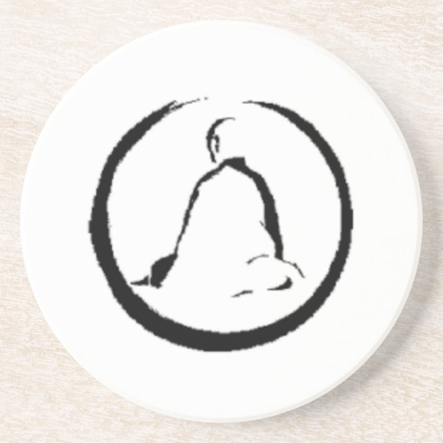 Posavasos Zen Buddha Meditando la montaña rusa de arenisca (Frente)