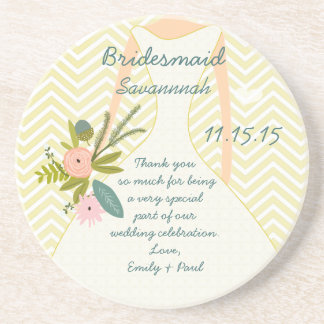 Posavasos Zig Zag Boda Gown Bridesmaid Keepsake Gift