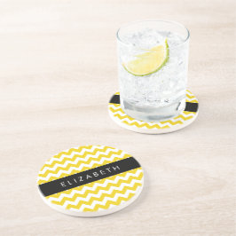 Posavasos Zigzag Amarillo, Chevron Amarillo, Tu Nombre