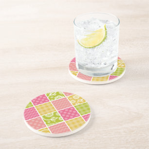 Posavasos Zigzag, Chevron, Polka Dots, Gingham, Patchwork