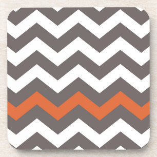 Posavasos Zigzag gris con Naranja a rayas