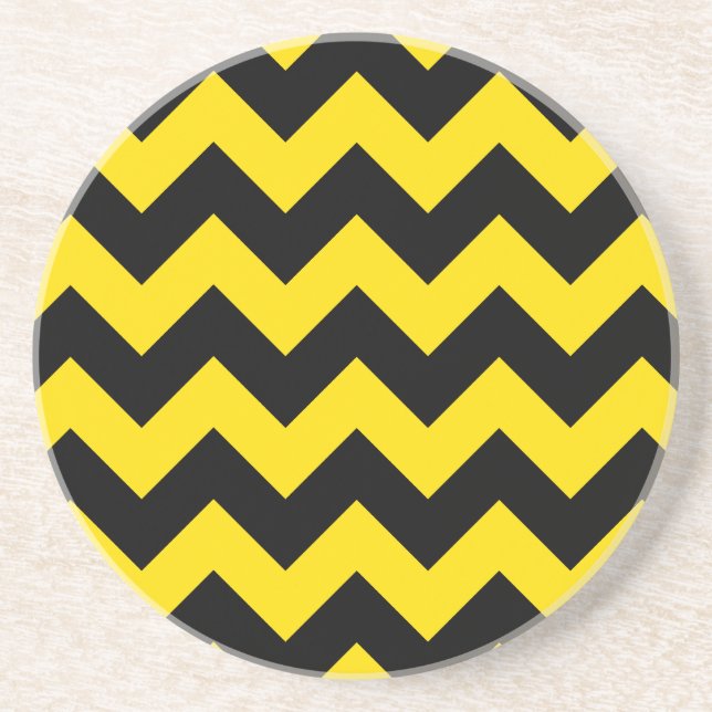 Posavasos Zigzag I - Amarillo negro y de oro (Frente)