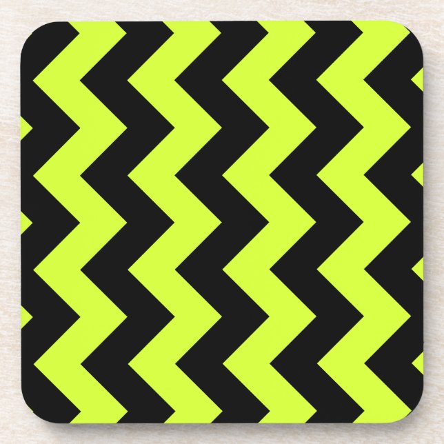 Posavasos Zigzag I - Amarillo negro y fluorescente (Frente)