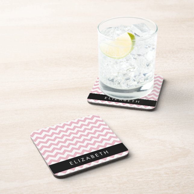 Posavasos Zigzag Rosado, Chevron Rosa, Patrón De Ondas, Su N (Lado Derecho)