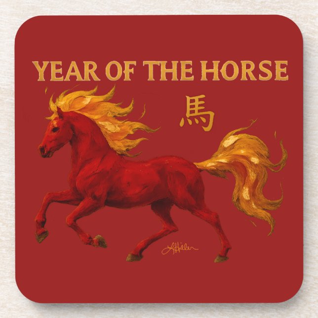 Posavasos Zodiac Chinese New Year 2026 Yang Fire Horse (Frente)