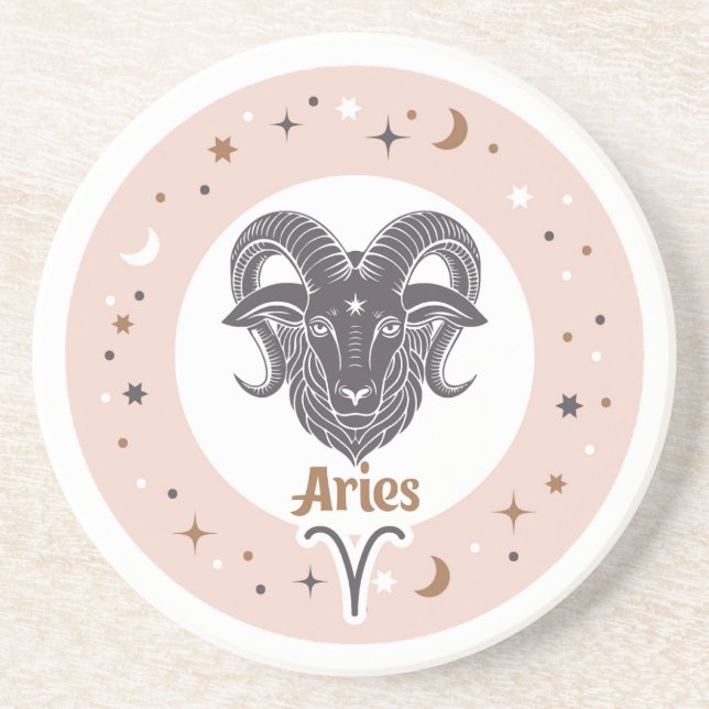 Posavasos Zodiac Rótulo Aries (Frente)