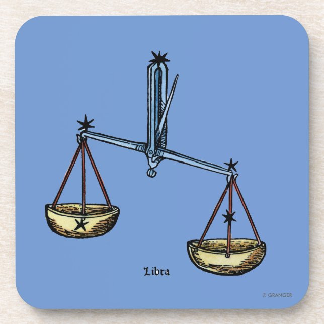 Posavasos Zodiaco: Libra en color (Frente)