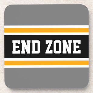 Posavasos ZONA FINAL Sporty Gray Yellow Black Football Strip