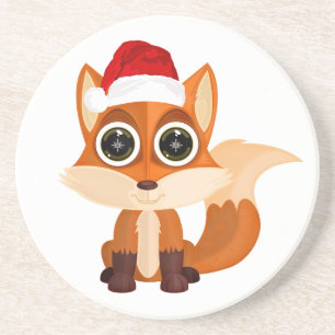 Posavasos Zorro Lindo de Navidad Dibujos Animados Animal Fes