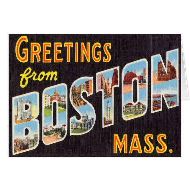 Poscarta de viaje de la época de Boston restaurada (Anverso (Horizontal))
