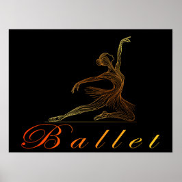 Pose Grácil de una Bailarina de Arte de Línea dora