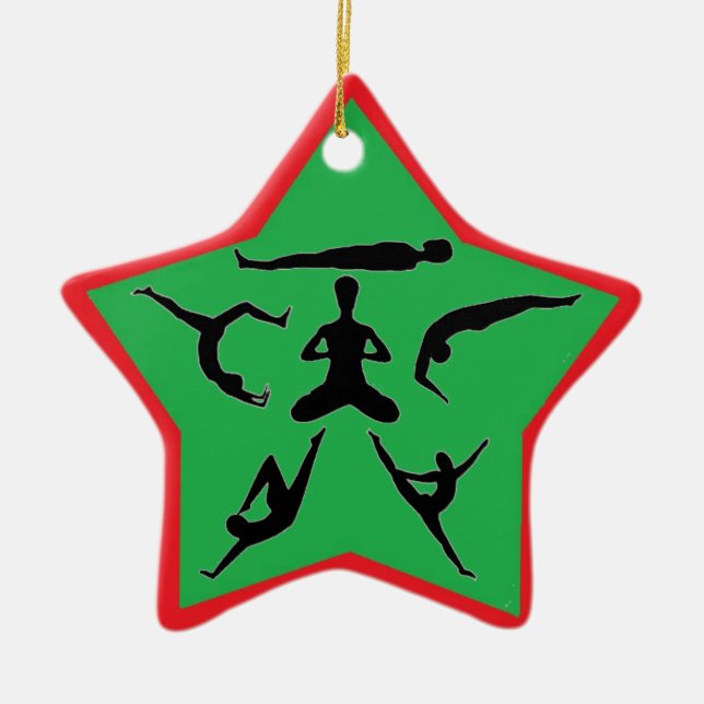 Poses de yoga - Ornamentos de Navidad (Frente)