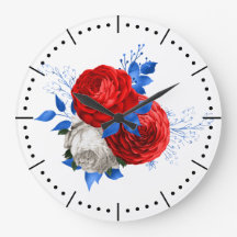Posey patriótico 1 Reloj de pared acrílico