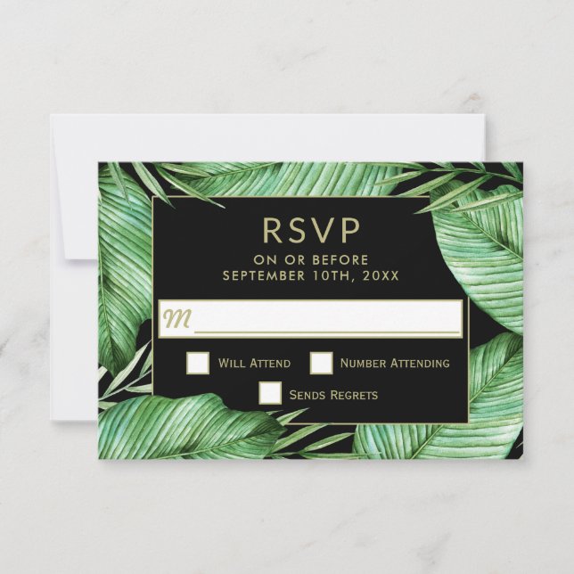 Posh Tropical Vibe Wedding RSVP (Anverso)